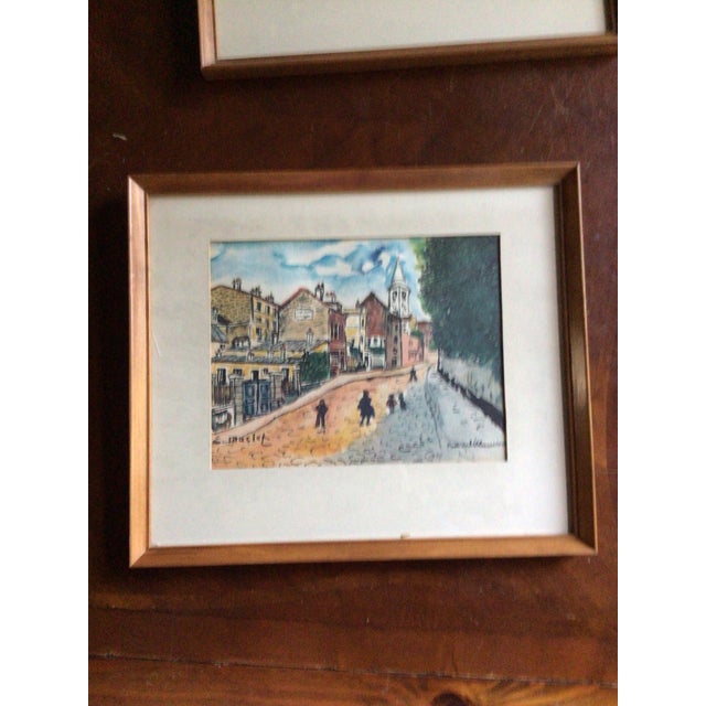 1960s Vintage Framed Parisian Street Scenes Prints by French Post-Impressionist Painter Élisée Maclet - Set of 3 For Sale - Image 5 of 12