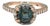 Bochic “Vintage” Fancy Blue Sapphire & Diamond 18K Rose Gold Halo Ring For Sale