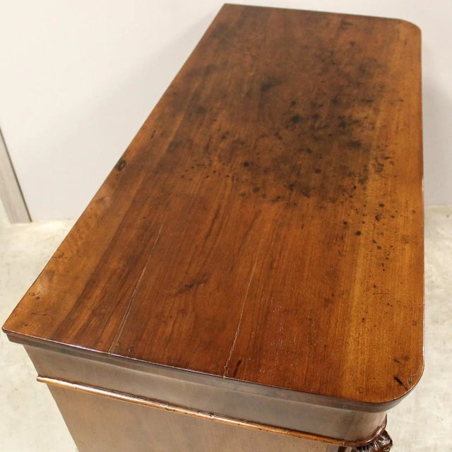 Brown Antique Italian Louis Philippe Chest of Drawers in Walnut For Sale - Image 8 of 12