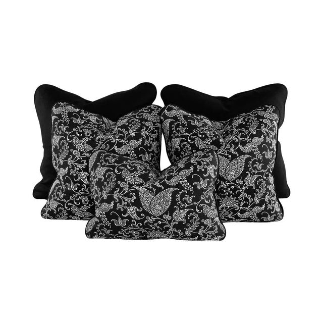 Designer Premier Prints MM Designs Black & White Botanical Leaf Paisley Scroll Pillow Covers- 5 Pc Set For Sale - Image 11 of 11