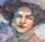 Painting of Edwardian Woman with Hat & Scarf by Wallace Holbrook Circa 1990’s Acrylic on Canvas 14x14” Gorgeous Vintage...