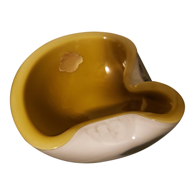 Alfredo Barbini Murano Gold Fleck Ashtray Chairish