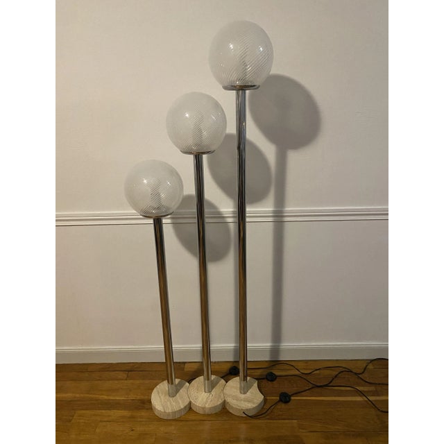 Metal Space Age Ball Floor Lamps, 1970s, Set of 3 For Sale - Image 7 of 7