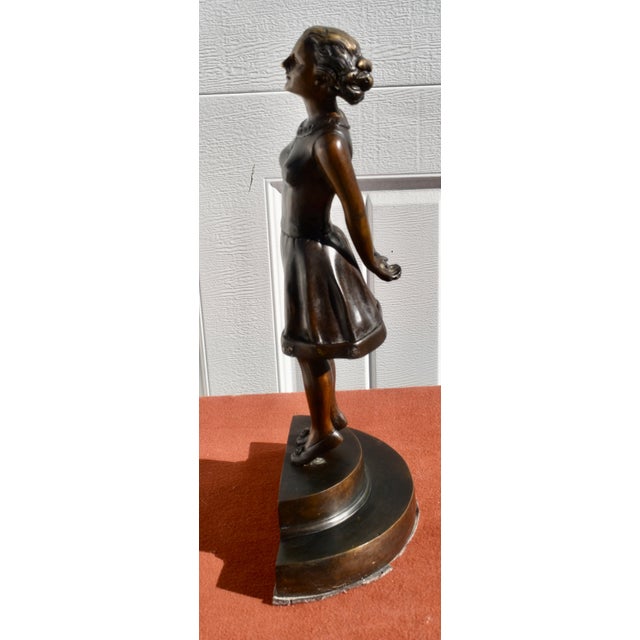 Bronze French Art Deco Style Bronze Bookends Flirt Lovers For Sale - Image 8 of 18