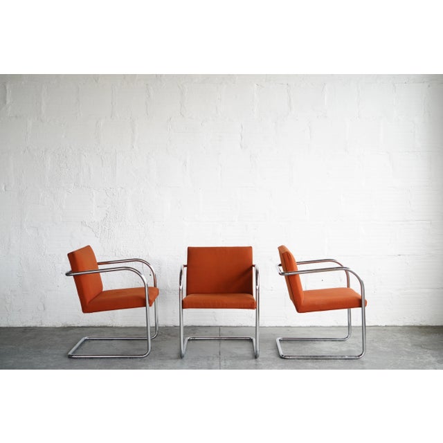 Authentic Knoll The Brno chair is a modernist cantilever chair designed by Ludwig Mies van der Rohe and Lilly Reich in...