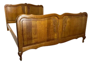 Vintage French Oak Double Bed