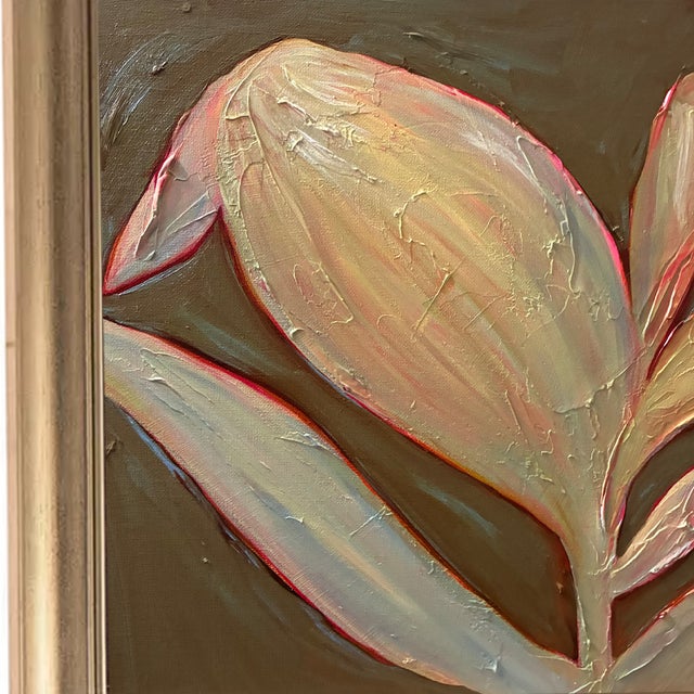 Finished in a brushed gold frame that perfectly complements the warm golden palette. Ready to hang as acquired. Medium:...