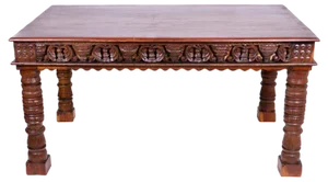 Hand-Carved Wooden Desk