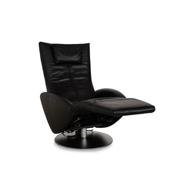 Animal Skin Mate Leather Armchair in Black from FSM For Sale - Image 7 of 13