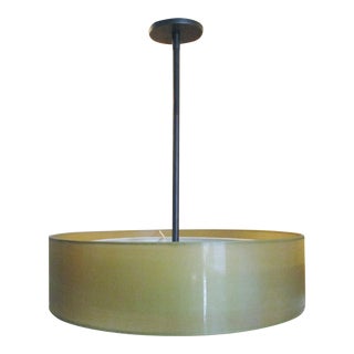 Sonneman Lighting Puri Black Brass Drum Pendant For Sale