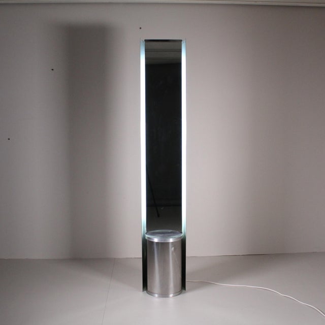 Italian Modern Steel Backlit Ground Mirror For Sale - Image 12 of 12