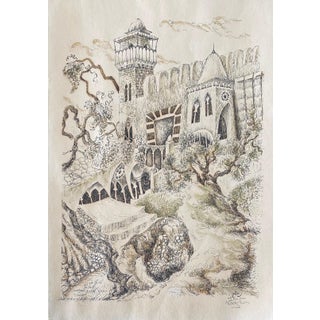 Baruch Nachshon, Hebron, 1969 Israeli Judaica Mixed Media Lithograph With Watercolor, 1969 For Sale