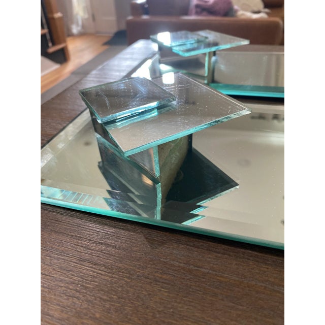 1980s Vintage Art Deco Wall Mirrors - a Pair For Sale - Image 4 of 8