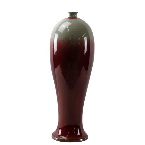 Tall Jun Oxblood Red Porcelain Vase For Sale