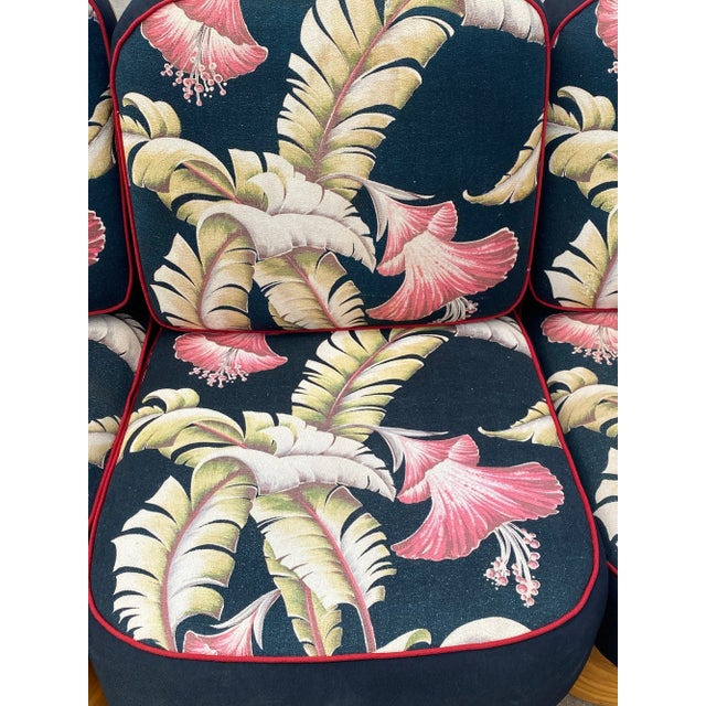 Wood Restored MCM Frankl Style Six-Strand Rattan Sofa, Table, Chair Livingroom Set For Sale - Image 7 of 14