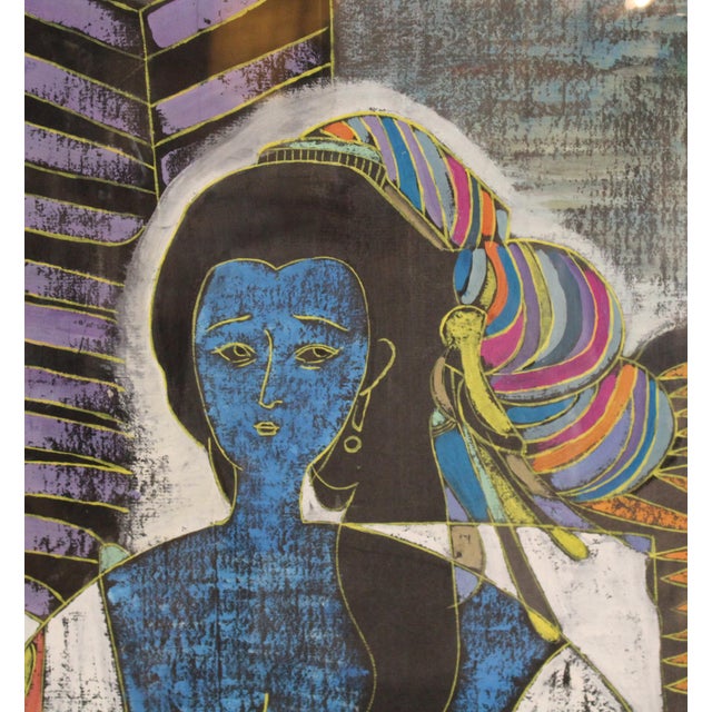 Asian 'Seated Woman' 1991 Mixed-Media on Paper For Sale - Image 3 of 9