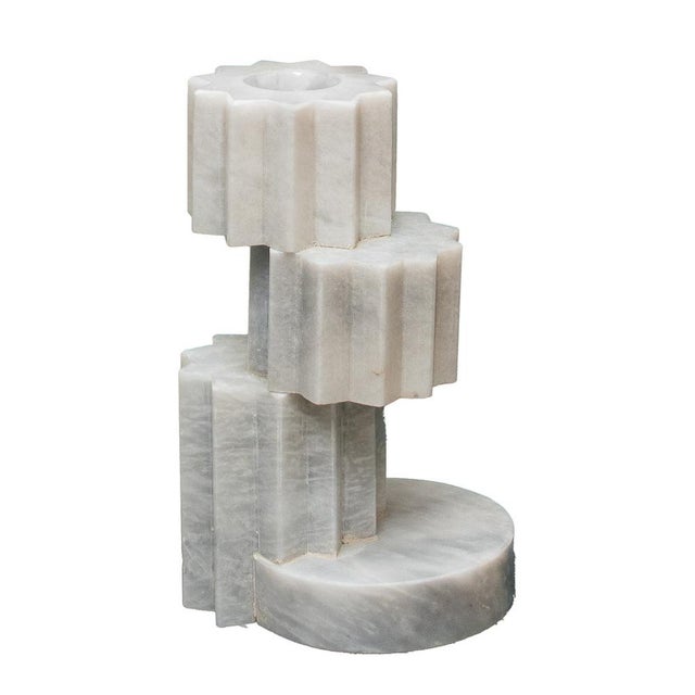 Candleholder in Black Marble by Forzini For Sale - Image 11 of 11