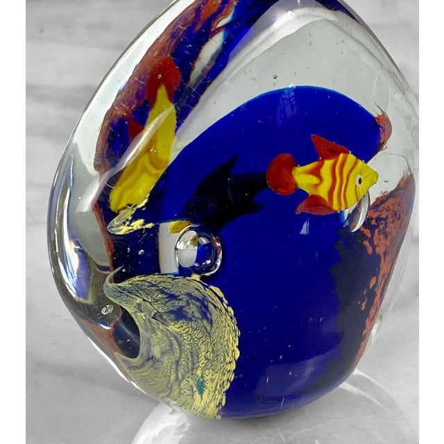 Mid 20th Century Vintage Italian Murano Art Glass Aquarium Fish Paperweight For Sale - Image 5 of 8