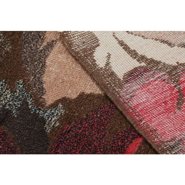 Textile Vintage Zeki Müren Rug in Chocolate Brown With Abstract Patterns | Rug & Kilim For Sale - Image 7 of 7