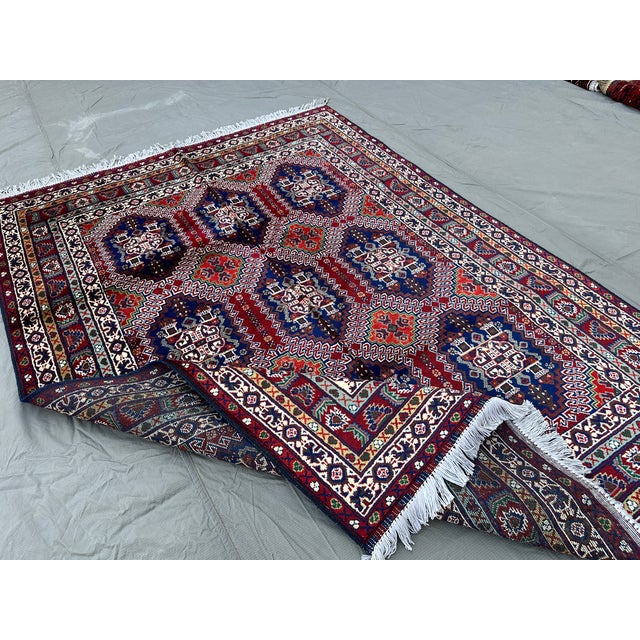 Fine Hand-Knotted Afghan Caucasian Shirvan Design Rug - 6'6" X 4'9" For Sale - Image 10 of 12