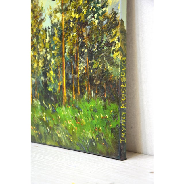 Realism Pine Trees. Modern Original Painting. For Sale - Image 3 of 8