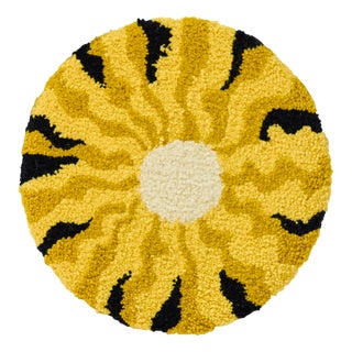Yellow Patterned Cushion by Tiktik, 2010s For Sale