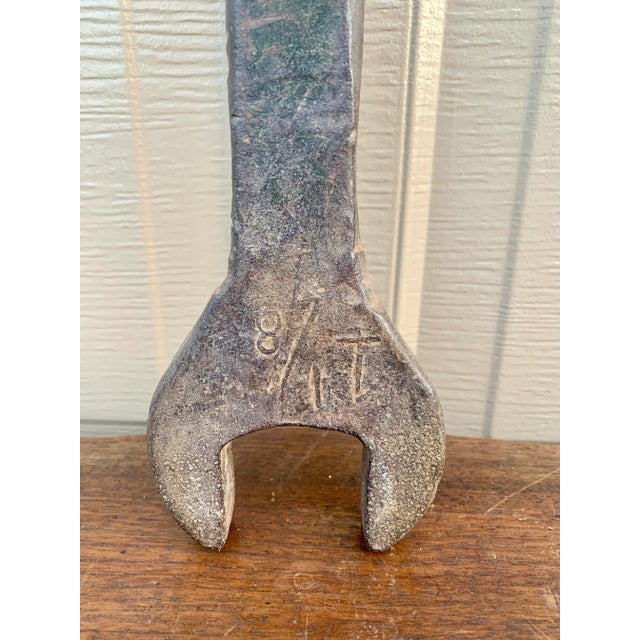 Early 20th Century Monumental Early 20th Century Hand-Forged Iron Railroad Wrench For Sale - Image 5 of 10