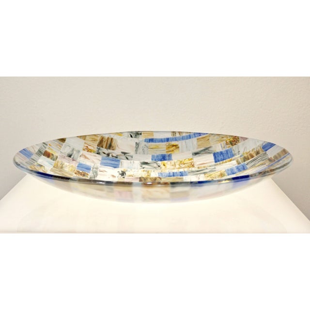 Contemporary modern Murano Art Glass sculpture, a decorative centerpiece realized as a colorful Mosaic, each little clear...