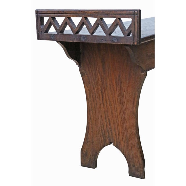 Antique Arts & Crafts Oak Window Seat, 1800s For Sale - Image 6 of 8