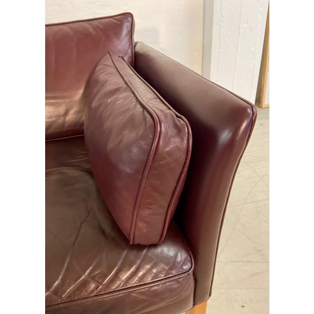 Mid-Century Modern Swedish Burgundy Leather Sofa from Arne Norell, 1960s For Sale - Image 11 of 18
