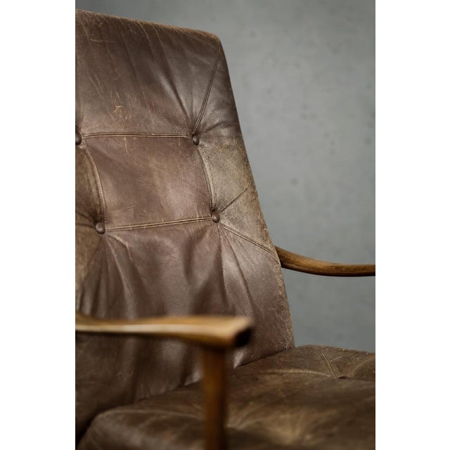 Vintage Danish High Chair in Beech and Brown Leather from Farstrup Møbler, 1970s For Sale - Image 16 of 18