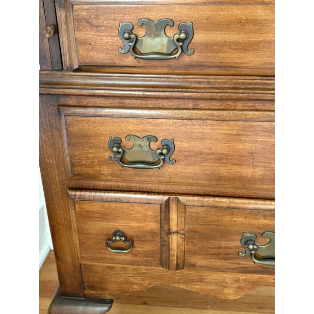1970s Pennsylvania House Traditional Secretary Desk With Lock and Key For Sale - Image 10 of 12