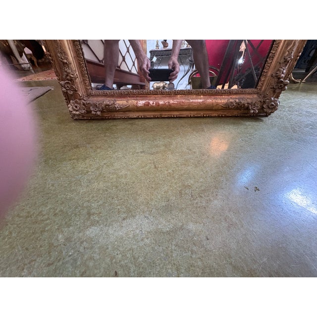 French 19th Century French Napoleon III Giltwood Mirror For Sale - Image 3 of 7