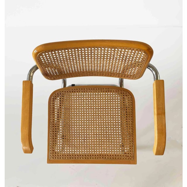 Armchairs Chrome With Caning - A Pair For Sale - Image 4 of 6