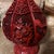 Red Early 20th Century 12” Chinese Red Carved Lacquer-Style Vase – Floral & Pomegranate Design For Sale - Image 8 of 11