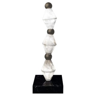 Chronos Brushed Burnished Table Lamp by Alabastro Italiano For Sale