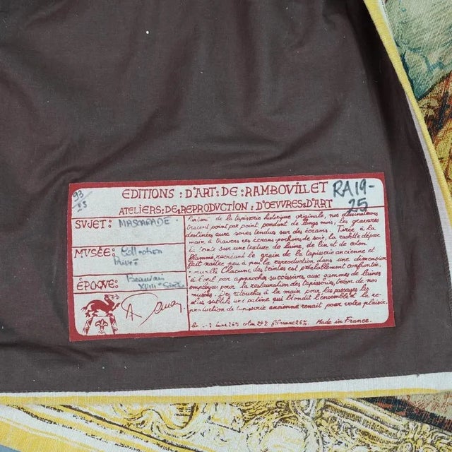 Late 20th Century French d'Art De Rambouillet "Tiepolo Masquerade" Silk Tapestry For Sale In Washington DC - Image 6 of 8