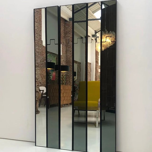 Wood Large Italian Gonda Mirrors by Luciano Bertoncini for Elco, 1970s, Set of 6 For Sale - Image 7 of 14