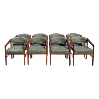 1960s Dunbar Attributed Model 1170 Walnut "Quinn" Arm Chairs For Sale