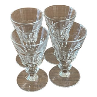 Antique Late 19th Century French Baccarat Crystal Sherry Port Glasses - Set of 4 For Sale