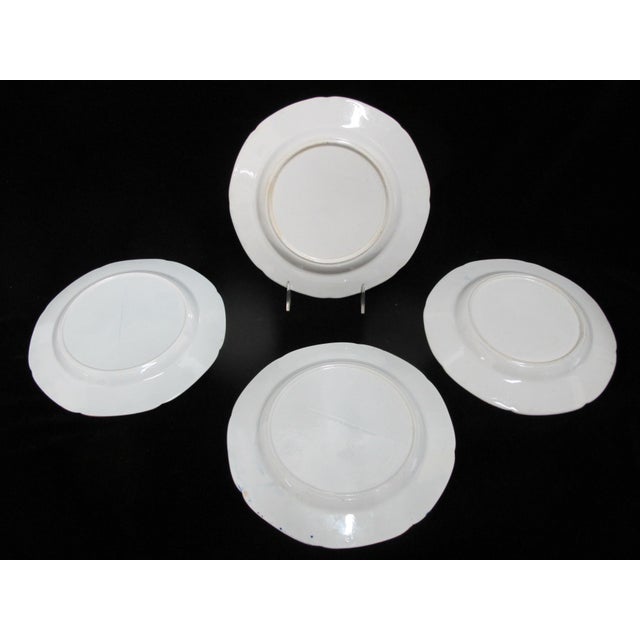 Ceramic 19th Century Georgian Masons Ironstone Imari Japan Basket 9 1/2' Luncheon Plate Set of 4 For Sale - Image 7 of 7