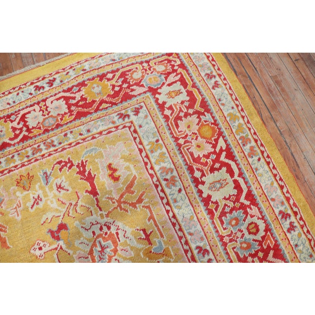 Antique Zabihi Collection Stunning Sunny Yellow Turkish Ghiordes Rug - 9'10" x 13'10" For Sale - Image 12 of 12
