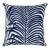 Schumacher Zebra Palm Indoor/Outdoor Pillow 16" x 16" in Navy For Sale
