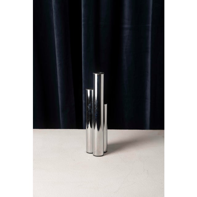 Space Age Vases in Chromed Metal, Europe, 1970s, Set of 3 For Sale - Image 12 of 18
