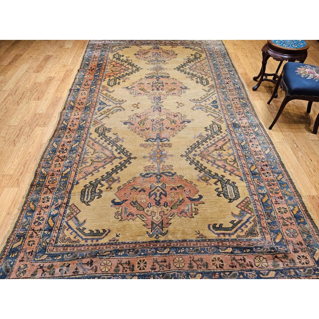 Vintage Turkish Oushak Rug, Hand-Knotted Wool, Pale Yellow, 1900s, 7' x 12' For Sale - Image 11 of 18