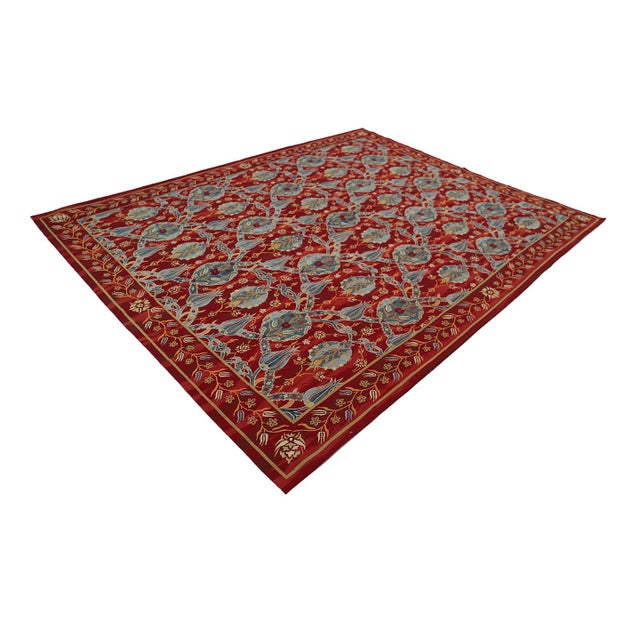 8'x10' Handwoven Kilim Rug | Flatweave Bessarabian Kilim | Floral Motif For Sale In Los Angeles - Image 6 of 9