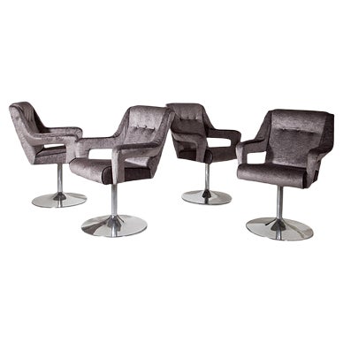 Mid-Century Italian Swivel Chairs, Set of 4 For Sale