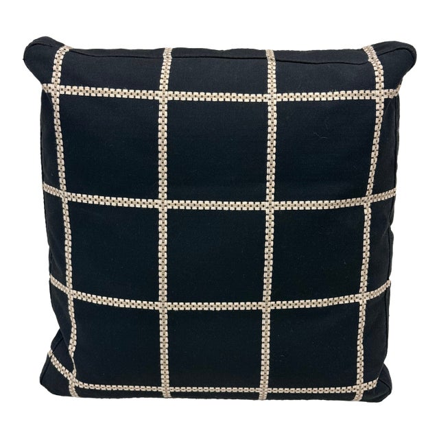 Minotti Italian Black + White Decor Pillow For Sale