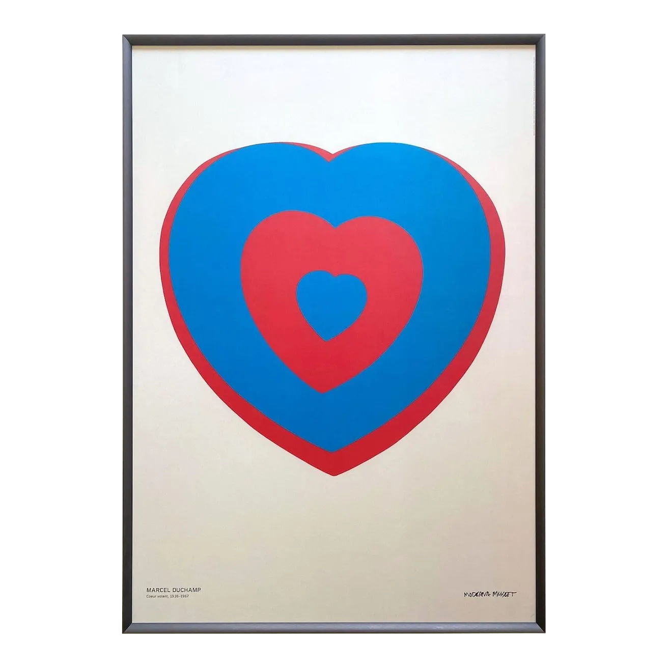 Marcel Duchamp Offset Lithograph Print Large Framed Modernist
