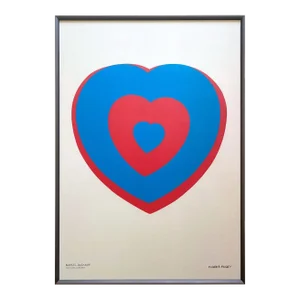 Marcel Duchamp Offset Lithograph Print Large Framed Modernist Museum Poster " Coeur Volant " 1936